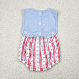 SR3049 American Honey USA Flag Star Baby Boys Romper