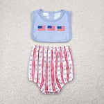 SR3049 American Honey USA Flag Star Baby Boys Romper