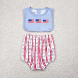 SR3049 American Honey USA Flag Star Baby Boys Romper