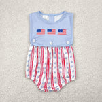 SR3049 American Honey USA Flag Star Baby Boys Romper