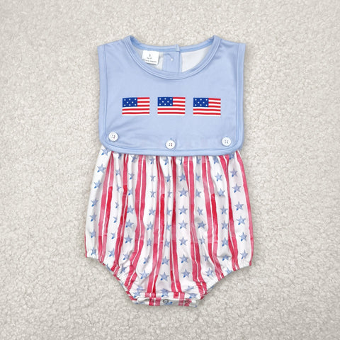 SR3049 American Honey USA Flag Star Baby Boys Romper