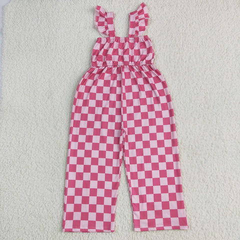 SR3050 Pink Plaid Girl's Jumpsuit