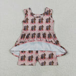 SR3072 Western Cowgirl Girl's Shorts Jumpsuit