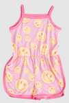 Preorder 05.09 SR3083 Smiley Face Pink Girl's Shorts Jumpsuit