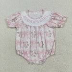 SR3087 MAMA'S GIRL Flower Bows Baby Girls Romper