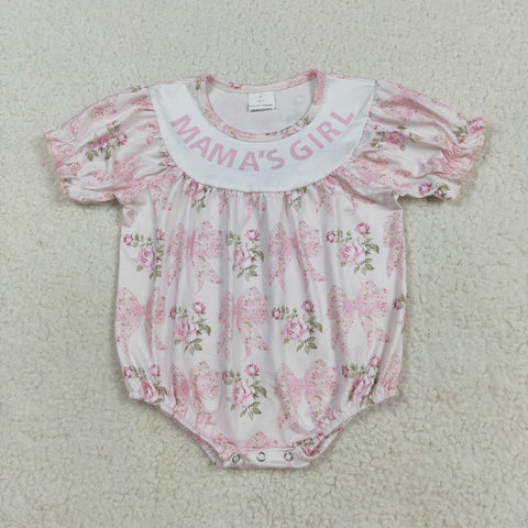 SR3087 MAMA'S GIRL Flower Bows Baby Girls Romper