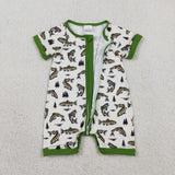 SR3095 Fishing Green Baby Zipper Romper Sleepers