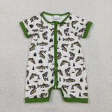 SR3095 Fishing Green Baby Zipper Romper Sleepers