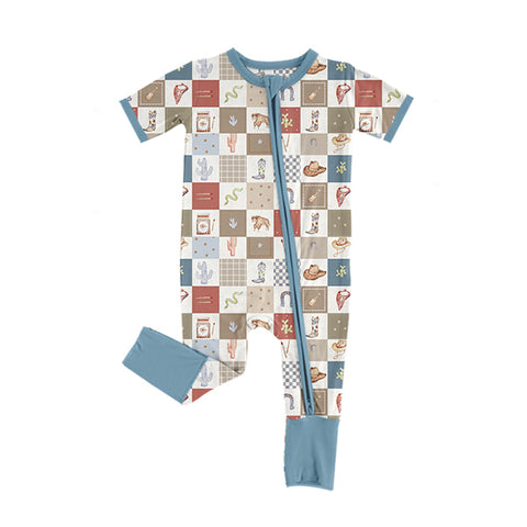 Preorder 05.16 SR3098 Western Cowboy Baby Zipper Romper Sleepers