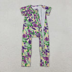 SR3211 Mardi Gras Camo Baby Zipper Romper Sleepers