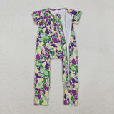 SR3211 Mardi Gras Camo Baby Zipper Romper Sleepers