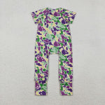 SR3211 Mardi Gras Camo Baby Zipper Romper Sleepers