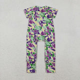 SR3211 Mardi Gras Camo Baby Zipper Romper Sleepers