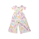 Preorder 10.09 MOQ 5 pcs SR3230 Easter Bunny Flower Purple Girl's Jumpsuit