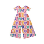 Preorder 10.14 MOQ 5 pcs SR3232 Easter Rabbit Bows Girl's Jumpsuit