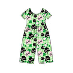 Preorder 10.16 MOQ 5 pcs SR3237 Lucky Leaves Green Girl's Jumpsuit