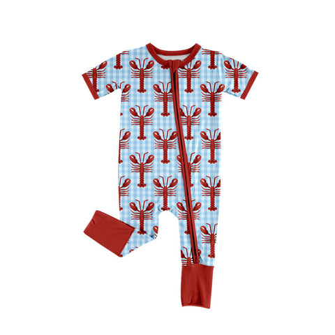 Preorder 10.15 MOQ 5 pcs SR3244 Crawfish Red Baby Sleepers Romper