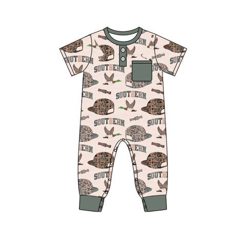 Preorder 10.16 MOQ 5 pcs SR3245 Southern Mallard Ducks Camo Boys Romper