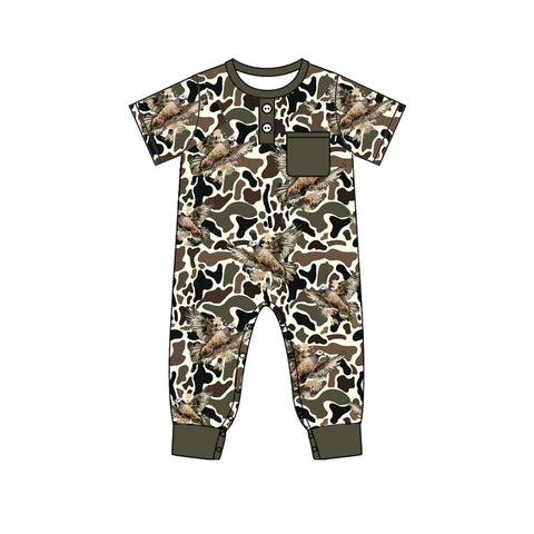 Preorder 10.16 MOQ 5 pcs SR3246 Mallard Ducks Camo Boys Romper