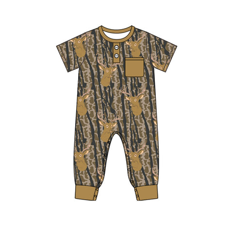 Preorder 10.16 MOQ 5 pcs SR3247 Hunting Camo Elk Boys Romper