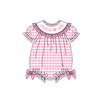 Preorder 10.16 MOQ 5 pcs SR3249 Jesus Love Me Pink Girls Bubble Romper