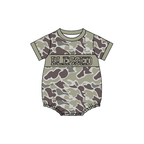 Preorder 10.21 MOQ 5 pcs SR3262 Blessed Camo Baby Boys Romper