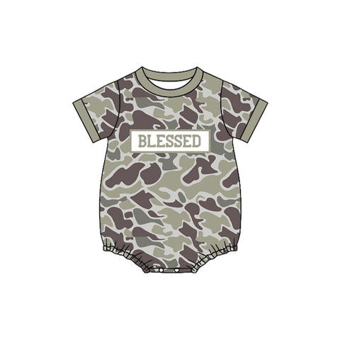 Preorder 10.21 MOQ 5 pcs SR3263 Blessed Camo Baby Boys Romper