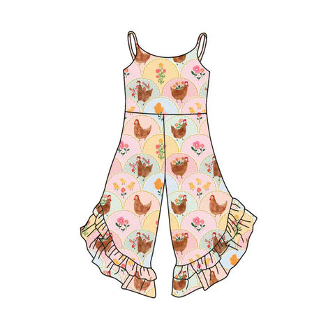 Preorder 10.21 MOQ 5 pcs SR3264 Farm Flower Girl's Jumpsuit