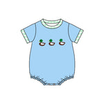 Preorder 10.23 MOQ 5 pcs SR3267 Mallard Ducks Sky Blue Baby Boys Romper