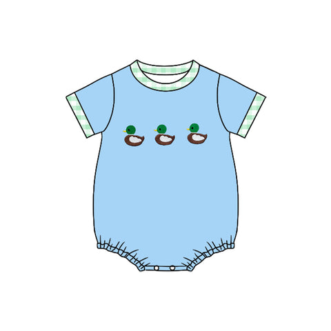 Preorder 10.23 MOQ 5 pcs SR3267 Mallard Ducks Sky Blue Baby Boys Romper