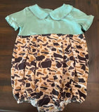 Preorder Samples SR3277 Hunting Camo Green Baby Boys Romper