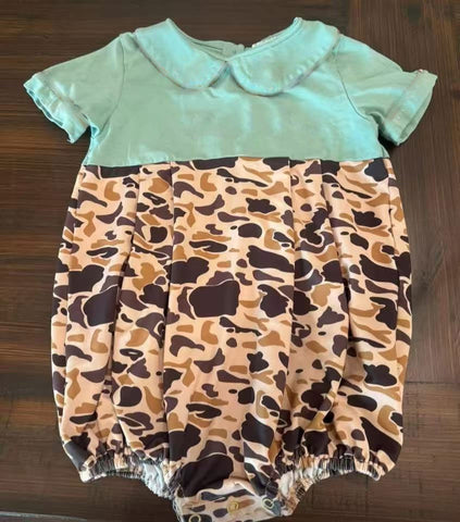 Preorder 10.23 MOQ 5 pcs SR3277 Hunting Camo Green Baby Boys Romper