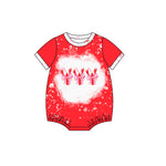 Preorder 10.23 MOQ 5 pcs SR3279 Crawfish Bows Red Baby Girls Romper