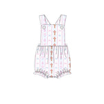 Preorder 10.28 MOQ 5 pcs SR3283 Easter Bows Pink Baby Girls Romper