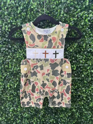 Preorder 10.28 MOQ 5 pcs SR3290 Easter Camo Baby Boys Romper
