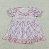 SR3291 Baby Doll Flower Bows Skirt Baby Bubble Romper