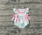Preorder Samples SR3293 Flower Floral Pink Baby Girls Romper