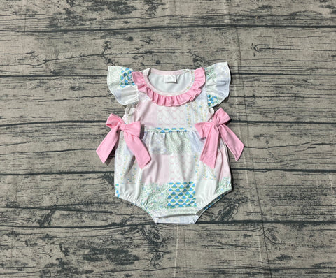 Preorder Samples SR3293 Flower Floral Pink Baby Girls Romper