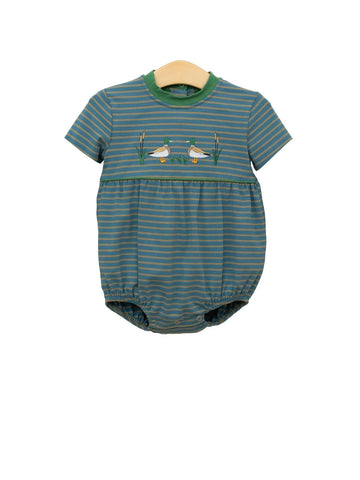 Preorder 10.29 MOQ 5 pcs SR3296 Mallard Ducks Green Baby Bubble Romper
