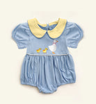 Preorder 10.29 MOQ 5 pcs SR3298 Ducks Blue Baby Bubble Romper
