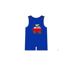 10.10 Pre-order SR3304  baby boys baseball blue romper