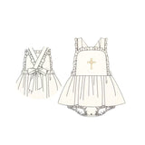 Preorder Samples SR3306 Embroidery baby girls Easter romper