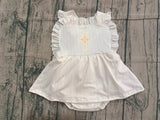Preorder Samples SR3306 Embroidery baby girls Easter romper