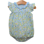 Preorder 11.04 MOQ 5 pcs SR3309 Flower Green Blue Baby Girls Romper