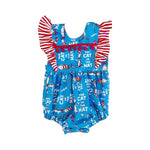 Preorder 11.04 MOQ 5 pcs SR3310 The Cat In The Hat Baby Girls Romper