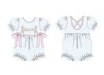 Preorder 11.04 MOQ 5 pcs SR3313 Easter Rabbit Carrot Baby Girls Romper