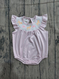 Preorder Samples SR3316 Smocked Dot Bows Pink Baby Girls Romper