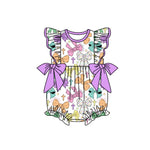 Preorder 11.04 MOQ 5 pcs SR3318 Easter Colorful Bows Baby Girls Romper