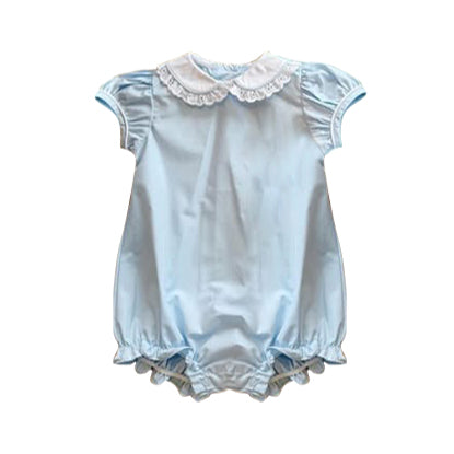 Preorder 11.16 MOQ 5 pcs SR3323 Sky Blue Ruffles Baby Girls Romper