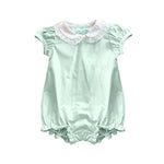Preorder 11.16 MOQ 5 pcs SR3324 Green Ruffles Baby Girls Romper